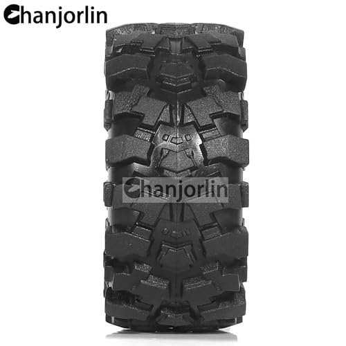 1.0 RC Crawler Tires 1/24 1/18 All Terrain Super Soft Sticky Rubber Mud Slingers Tyres For 1:24 1:18 Rock Crawler Car Axial SCX24 FMS AX24 FCX18 FCX24 TRX4M 1.0" Beadlock wheels Rim 4PCS