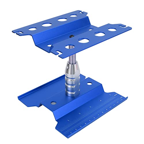 RC Car Repair Station and Screw Plate Set, Aluminum Alloy Work Stand for 1/8 1/10 1/12 1/16 Scale RC Cars, Adjustable Height with Magnetic Screw Tray and Non - Slip (Dark Blue) - color: Dark Blue