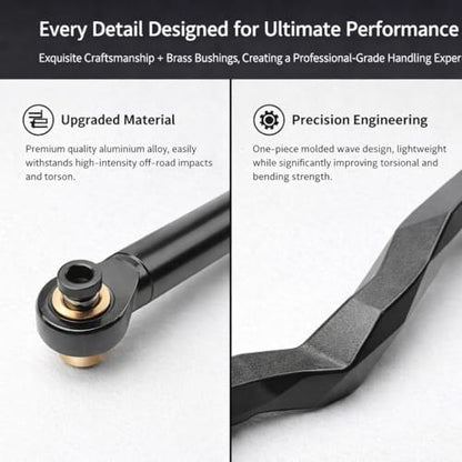 RC Car Steering Rod, RC Car Steering Pull Rod RC Tie Rod Link Rod Fit for 90018 1/10 RC Car Axial Wraith Steering Links Scx10 Ii Links