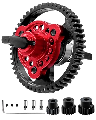 RC 50T Slipper Clutch Eliminator Differential Locker Gear Upgrades Part for Slash Rustler Stampede 4X4/4x4 VXL,50T Spur Gear with Pinions Gears Set(15T 17T 19T),#6878,Red - color: Red(50T)