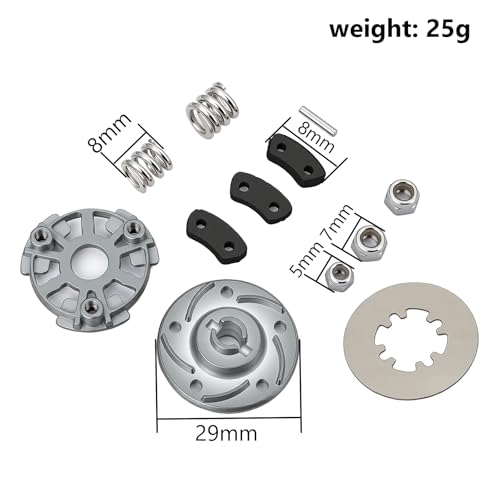 Metal Slipper Clutch Rebuild Kit with Slipper Pressure Plate & Hub #5552X #5556 Upgrades for Traxxas 1/10 Slash/Ford Raptor/Rustler RC Car