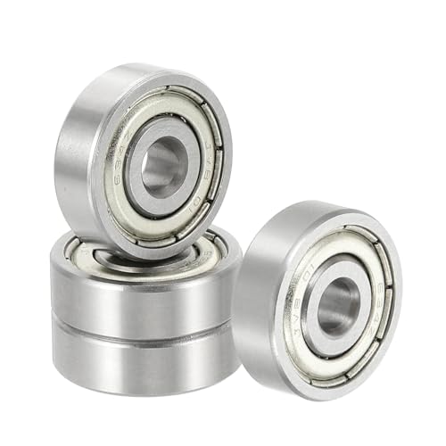 uxcell 4 Pack 634ZZ Deep Groove Ball Bearings, 4x16x5mm Chrome Steel Double Shield Bearing for Electric Motor, Home Appliances, Garden Machinery, (ABEC5) - size: 634ZZ