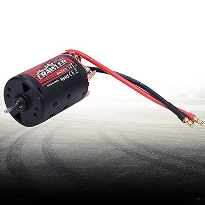 550 Brushed Motor High Power 5Slot RC Car Upgrade Part with Superior Heat Dissipation for 1/10 Scale RC Crawler Vehicle Black Red Metal Plastic Construction 215 Grams (12T) - size: 12T