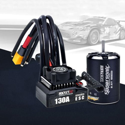 Surpass Supersonic Sensored 540 8.5T Motor 130A Brushless ESC Combo | for 1/10 RC Car