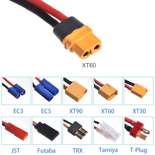 RC Lipo Battery Charger Adapter Connector Splitter Wire with 2-6S Charge Balance Board, 10 in 1 Octopus Convert Cable to XT60H Plug Lead Cable for TRX,T-Plug,Tamiya,Futaba,JST,XT90,XT60,XT30,EC3,EC5