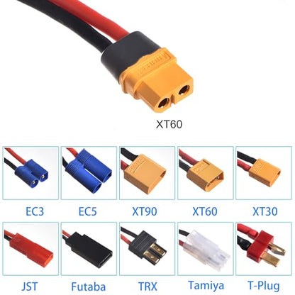 RC Lipo Battery Charger Adapter Connector Splitter Wire with 2-6S Charge Balance Board, 10 in 1 Octopus Convert Cable to XT60H Plug Lead Cable for TRX,T-Plug,Tamiya,Futaba,JST,XT90,XT60,XT30,EC3,EC5