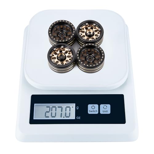 1.3" Brass Beadlock Wheel Hub Rims 207g Heavy Weight for 1/18 TRX4M 1/24 AXIAL SCX24 RC Crawler Car Upgrade Parts (Black) - color: Black