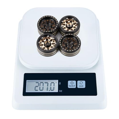 1.3" Brass Beadlock Wheel Hub Rims 207g Heavy Weight for 1/18 TRX4M 1/24 AXIAL SCX24 RC Crawler Car Upgrade Parts (Black) - color: Black