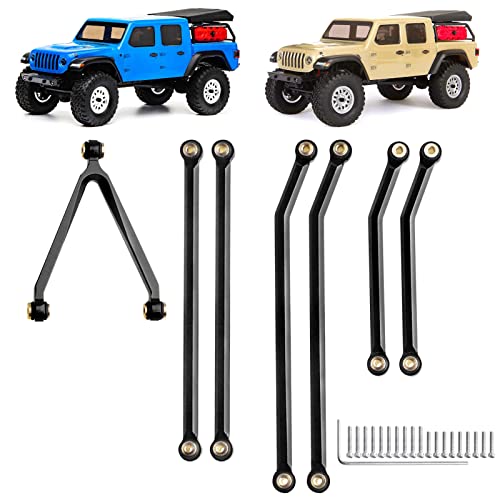 High Clearance Chassis Links Front 4 Links Set for SCX24 Gladiator AXI00005 Axial 1/24 RC Crawler Car Upgrades, 8pcs (Black) - color: Black