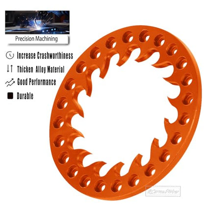 RC Metal 1.9 Beadlock Wheels Replacement Ring for 1/10 Crawler RC Car TRX4 SCX10 90046 90047,Alloy 1.9" Beadlock Rims Replacement Ring,4pcs,Orange - color: Orange(4pcs)