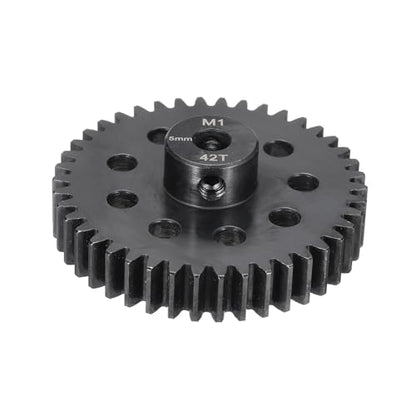 MECCANIXITY Steel M1 Gear Set 42T 5mm Shaft Motor Gears for RC Vehicles Truck Drift Car Part, Black - size: 42T
