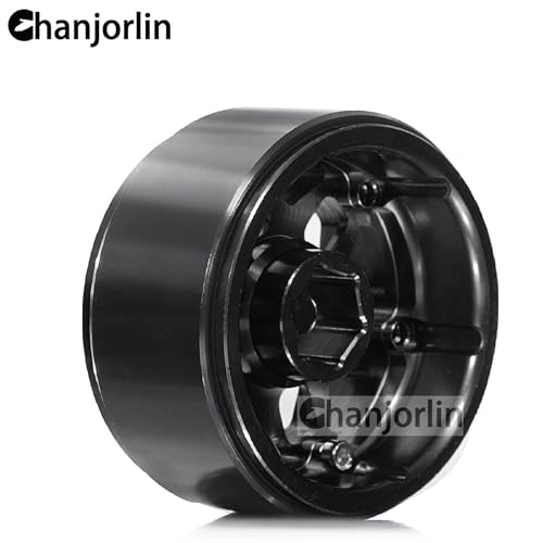 1.9 RC Beadlock Wheels Rims Aluminum Heavy Duty 1/10 Crawler Wheel Hubs For 1:10 Rock Crawler Car Axial SCX10 I II III 90046 TRX4 TRX6 VS4-10 CC01 D90 RC4WD Redcat Gen8 1.9" Tires (Black) - color: Black