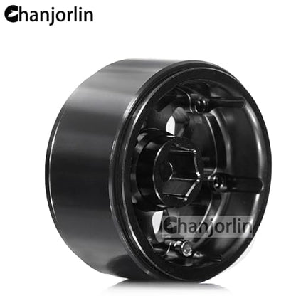 1.9 RC Beadlock Wheels Rims Aluminum Heavy Duty 1/10 Crawler Wheel Hubs For 1:10 Rock Crawler Car Axial SCX10 I II III 90046 TRX4 TRX6 VS4-10 CC01 D90 RC4WD Redcat Gen8 1.9" Tires (Black) - color: Black