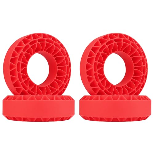 HobbyPark 1.9 Silicone Inserts Foam Rubber Insert fit 118-122mm Tires 4.75" for 1/10 Scale RC Crawler 1.9" Wheel Tires, Super Soft, Replacement of Sponge Foams 4pcs (Red) - color: Red