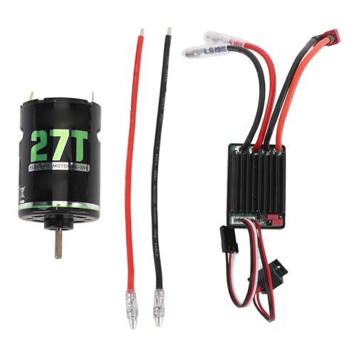320A Brushed Motor ESC Combo, 540 Brushed Motor, 5V 2A BEC, Forward Backward Speed Control, RC for 1/10 RC Crawler Car (27T)