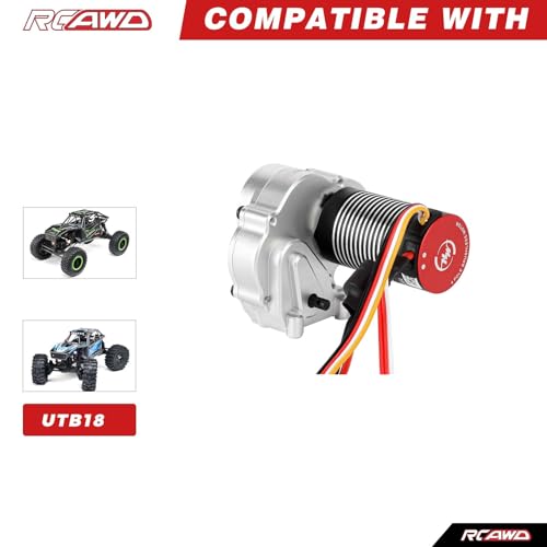 RCAWD Hobbywing Brushless Motor and 3000KV 370spec Quicrun Fusion Mini16 Center Gear Box with EC2 to IC2 for 1/18 Axial UTB18 Capra 4WD 4WS Series Upgrades Part