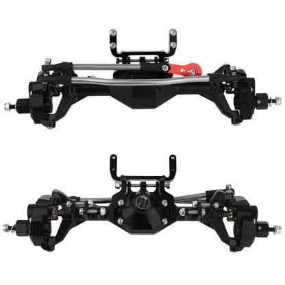 1/10 CNC Machined Integrated Front & Rear Portal Axle for SCX10 II VP Element Enduro 90046 90047 D90 RC4WD RC Crawler Metal Upgrade Part (Black) - color: Black
