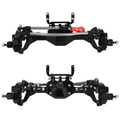 1/10 CNC Machined Integrated Front & Rear Portal Axle for SCX10 II VP Element Enduro 90046 90047 D90 RC4WD RC Crawler Metal Upgrade Part (Black) - color: Black