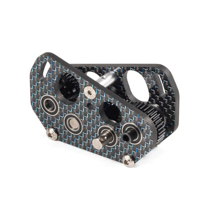 Carbon Offset Dual Motor Transmission 48P DIG Overdrive Gearbox | 3:1 Output Ratio, Ultra-light 59g, Fit for 1/10 Comp Rigs LCG Crawler Chassis