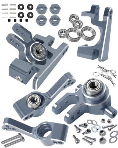 RC Upgrades Part for 1/10 Slash 4x4/Slash 4x4 VXL,Alloy Caster Block,Steering Blocks,Rear Stub Axle Carriers w/4pcs Wheel Hex & Bearings,Titanium - color: Titanium - Upgrades Part