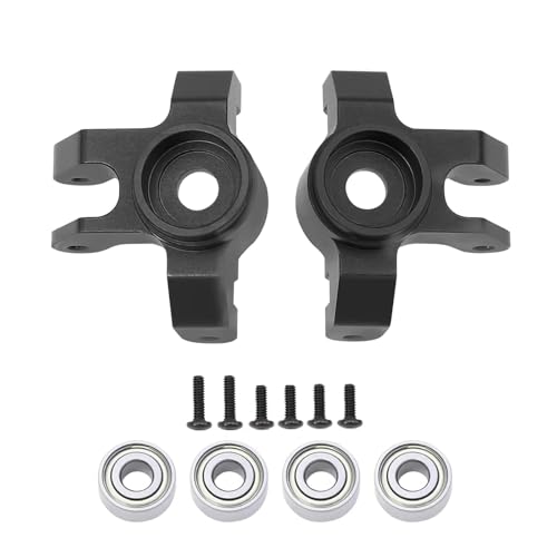 RC Cars Crawler Parts Compatible with LOSI for Mini for LMT 4X4 1/18 RC Car for Monster Truck Aluminum C Hub Front Steering Cup with Enlarged Bearing(Black,Steering Cup) - color: Black, size: Steering Cup