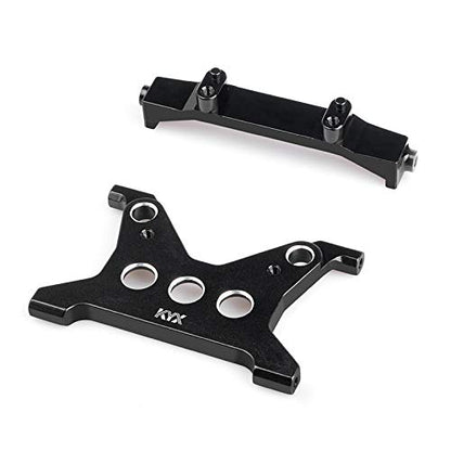 KYX Racing Aluminum Cross Member Bracket Fixed Seat Brace Battery Tray Mount for 1/10 RC Crawler Car Axial SCX10 III AXI03007 SCX10.3 (Black)
