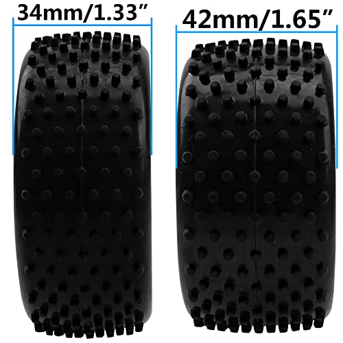 12mm Hex Plastic Wheel Rims & OD 88mm/3.46" Rubber Tire Front Rear Tyre Compatible with Redcat HPI HSP ExceedRC Kyosho Losi 1/10 Scale Off Road Buggy (White) - color: White