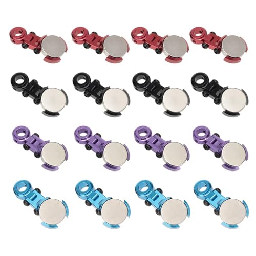 4Pcs/Lot Aluminum Alloy Magnetic Stealth Invisible Body Post Mounts for 1/10 1:10 RC Compatible with Crawler Drift Models Car TRX4 SCX10(Black) - color: Black