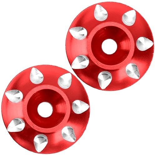 2Pcs Vgoohobby RC Metal Rear Wing Buttons Gasket,Universal Rear Fixed Tail Protection Spacer for 1/10 RC Off Road Short Truck Buggy Racing Car (Red) - color: Red