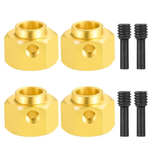 4Pcs Brass 12mm Wheel Hex Hubs Adapter, 8mm Thickness | 5mm, 8mm, 9mm, 10mm, 11mm, 12mm, Extension Combiner, Counterweight, For 1/10 Tra-xxas TRX4, RC Crawler Car - color: 8mm Thickness