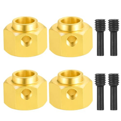 4Pcs Brass 12mm Wheel Hex Hubs Adapter, 8mm Thickness | 5mm, 8mm, 9mm, 10mm, 11mm, 12mm, Extension Combiner, Counterweight, For 1/10 Tra-xxas TRX4, RC Crawler Car - color: 8mm Thickness