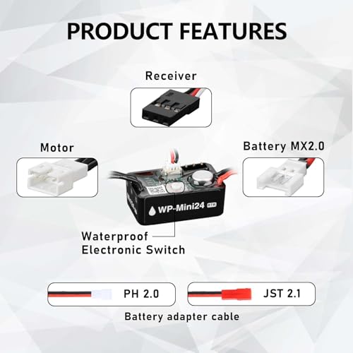 SCX24 Brushless Motor and ESC Combo for Axial SCX24 Upgrades | Hobbywing QUICRUN Outer-1621SL Motor with Shock Mount,Receiver Plate,Battery Tray 1/24 RC Crawler RTR Version - style: scx24 motor transmission with esc