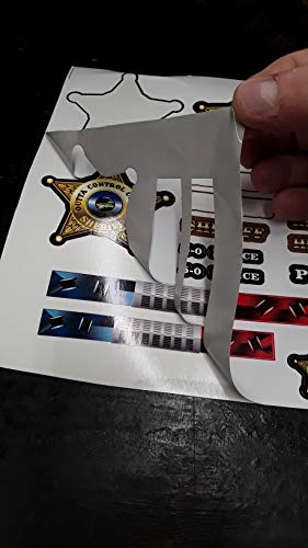 RC Car Truck Decals Stickers - Sheriff - Choose from 2 Set Styles 1/10 1/8 Scale (Basic - Old School Set) - color: Basic - Old School Set