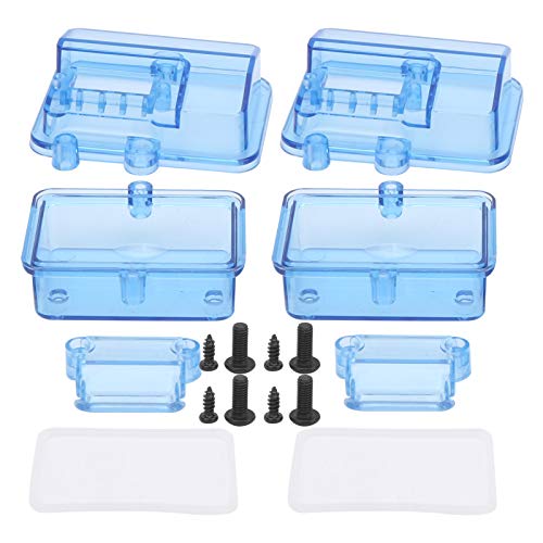 2Sets RC Receiver Box, Radio Receiver Protector Splash Proof Receiving Box with Seal Ring Screws for RC Car Boat Truck Transmitter Transparent Blue, 53x38x34mm
