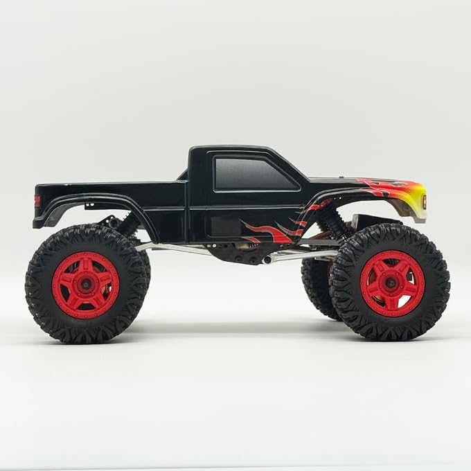 furitek Terra COMP – 1/18 RTR Crawler - Remote Control Car, RC Rock Crawler 1/18 Scale w Carbon Fiber Chassis n 2-in-1 Outrunner Brushless System for Adults, RC Hobbyists (Black Flame (w Digiboard)) - color: Black Flame (W Digiboard)