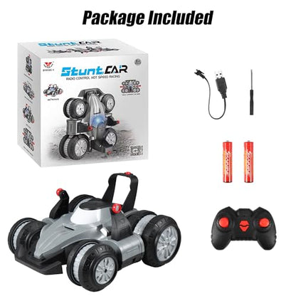 Remote Control Stunt Car for Kids, Toy Cars Gifts for Boys 6 Years Old Up | 360° Rotation, Side Wheel Drive Standing Drive, Rechargeable 4WD Drift RC LED Lights