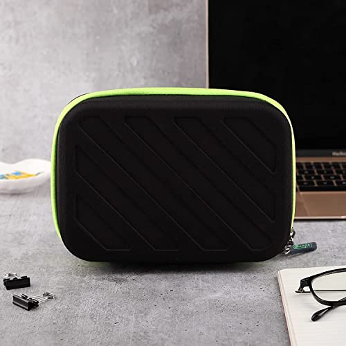 Portable Pouch For Electronic Accessories Usb Cables, Power Bank, Battery, Portable Hard Drive, Sd Memory Card, Earphones, Travel Gadgets Travel Friendly Case(Black&Green) - style: Organizer Bag