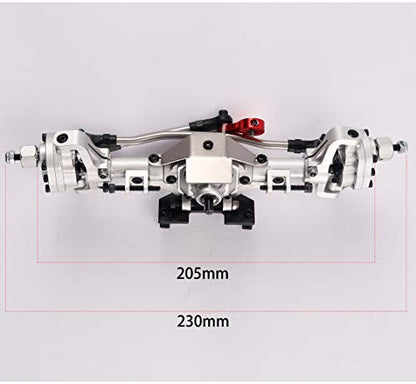 Aluminum Front / Rear Portal Axles Set for 1/10 Axial SCX10 II 90046 90047 RC Crawler Car (Silver) - color: Silver