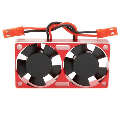 DKKY RC Motor Cooling Fan Heatsink 30mm Dual Fan for ARRMA Axial Traxxas 1/6 1/8 1/10 RC Crawler Car 3650 550 3660 4274 4068 4268 Motor (Red) - color: Red