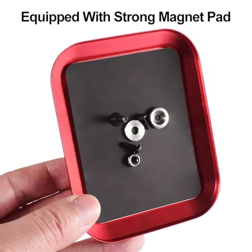 RC Car Parts 9IMOD RC Aluminium Alloy Magnetic Screw Tray Plate Storage for Airplane Car Boat Crawler for Model Repair Tool(Red) - color: Red