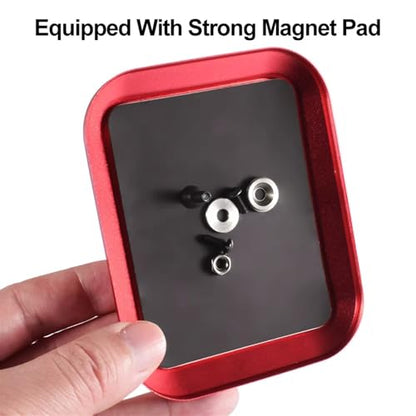 RC Car Parts 9IMOD RC Aluminium Alloy Magnetic Screw Tray Plate Storage for Airplane Car Boat Crawler for Model Repair Tool(Red) - color: Red