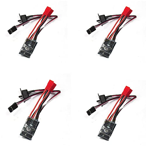 RC 10A Brushed ESC Speed Controller for 1/16 18 24 Car Boat Tank w/o Brake (Pack of 4 pcs) - size: 4 Pcs