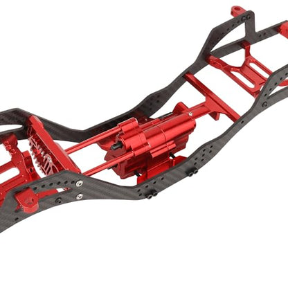 All Metal Gearbox Transmission Case with Gear Set Connector Post Rod for Axial SCX10 Pro 1/10 RC Crawler Upgrade Parts (red) - color: Red