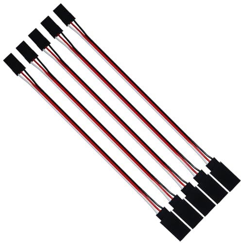 3-Pin Servo Extension Wire Lead Female to Male, JR Plug Connector, RC Servo Extension Wire Connectors, Remote Control Parts for RC Car Drone Quadcopter Aircraft ETC. (15cm-5pcs) - style: 15cm-5pcs