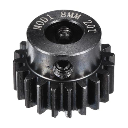 MECCANIXITY 1M 20T 40 Chrome Steel Motor Pinion Gears, 0.87" x 0.9" RC Motor Gears Fits 8mm Shaft Bore for RC Vehicles Truck Drift Remote Control Car Off-Road Crawler Parts, Black - style: 20T