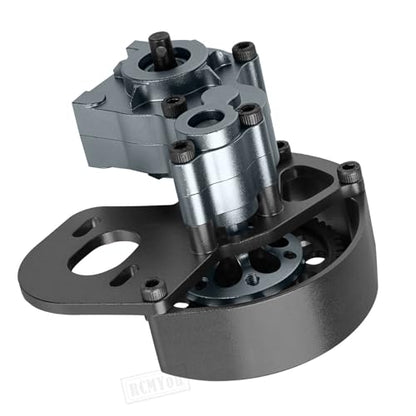 Transmission Gearbox Upgrades Part for 1/10 SCX10, SCX10 II 90046,90047,AX10 RC Crawler Truck,Aluminum Center Transmission Gearbox Hops up,Black&Titanium - color: Black&titanium for Upgrades