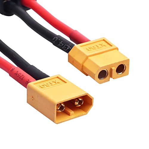 Hobbypark RC Battery/Charger Adapter Connector for Traxxas to XT60 Plugs with 14AWG Gauge Wire