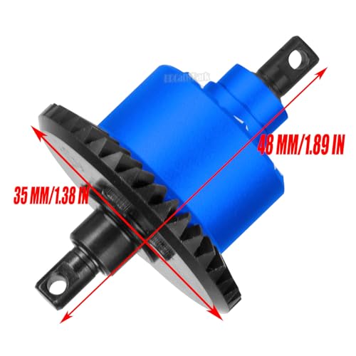 Front Rear 37T Differential Gear Upgrades Part for 1/10 Slash 4X4 (VXL)/Rustler 4X4 (VXL)/Stampede 4X4 (VXL)/Jato 4X4 (VXL) 4WD,XO-1,RC Steel #45 Diff Set Hop Ups,Navy Blue - color: Navy Blue - (37t Differential)