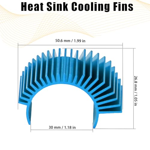 5PCS Aluminum Heatsink Electric Engine Motor Heat Sink Cooling Fins Replacement for #03300, Compatible with 1/10 HSP Traxxas HPI Tamiya Losi 550 540 3650 Size Brushed/Brushless Motor (Blue) - style: Blue