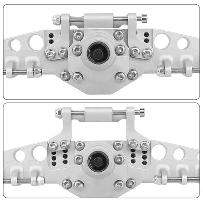 CNC Offset Portal Axle with Adjustable Link Mount for 1/10 RC Crawler Axial SCX10 III AXI03029 AR45P Rock Buggy LCG Chassis Cheater Rigs Upgrade Parts (Silver) - color: Silver